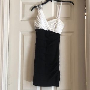 Black and white homecoming dress